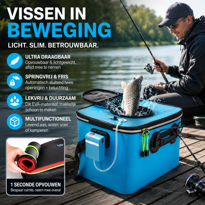 🔥Sommer-Hot-Sale 50% Rabatt🔥Opvouwbare Visemmer | Anti-Vis Sprong | 100% Waterdicht | Duurzaam & Draagbaar | Voor Wandelvissen & Kamperen