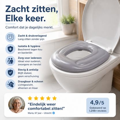 💥NIEUW 50% KORTING🚽Zacht comfortabel toiletkussen, waterdicht en eenvoudig schoon te maken, ideaal voor ouderen en zwangere vrouwen