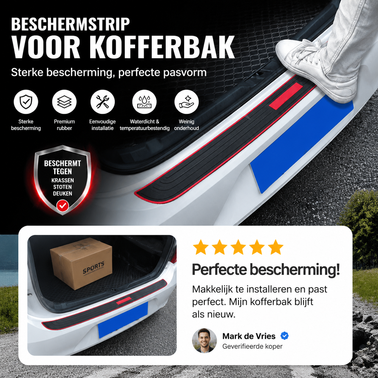 📢🔥50% KORTING! ⏰ Beschermstrip voor kofferbak – Bescherm uw auto tegen krassen en schaafwonden 🚗✨