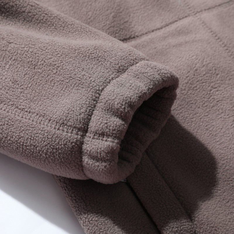 Men's Double-Faced Faux Fleece Warm Hooded Jacket
