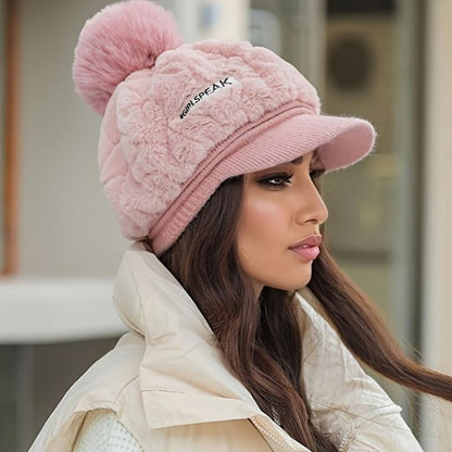 🎁Beste cadeau voor haar🎁👒-Dameswarme wintermuts met korte rand🥰