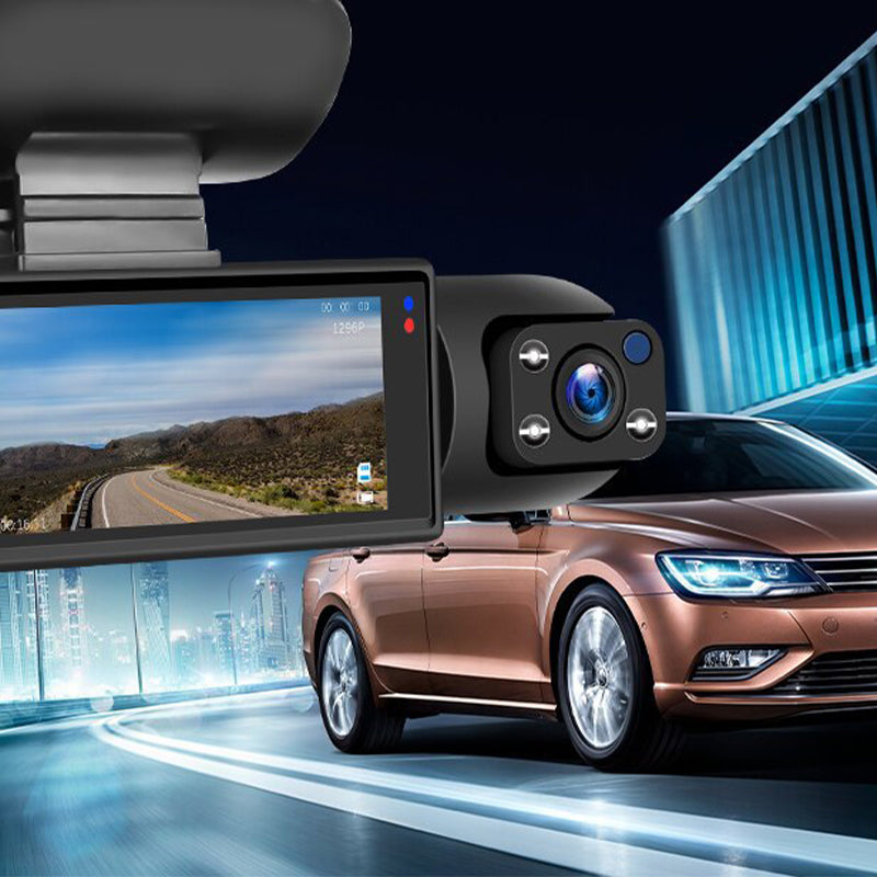 Dash cam with 170° wide-angle and 1080p dual lens