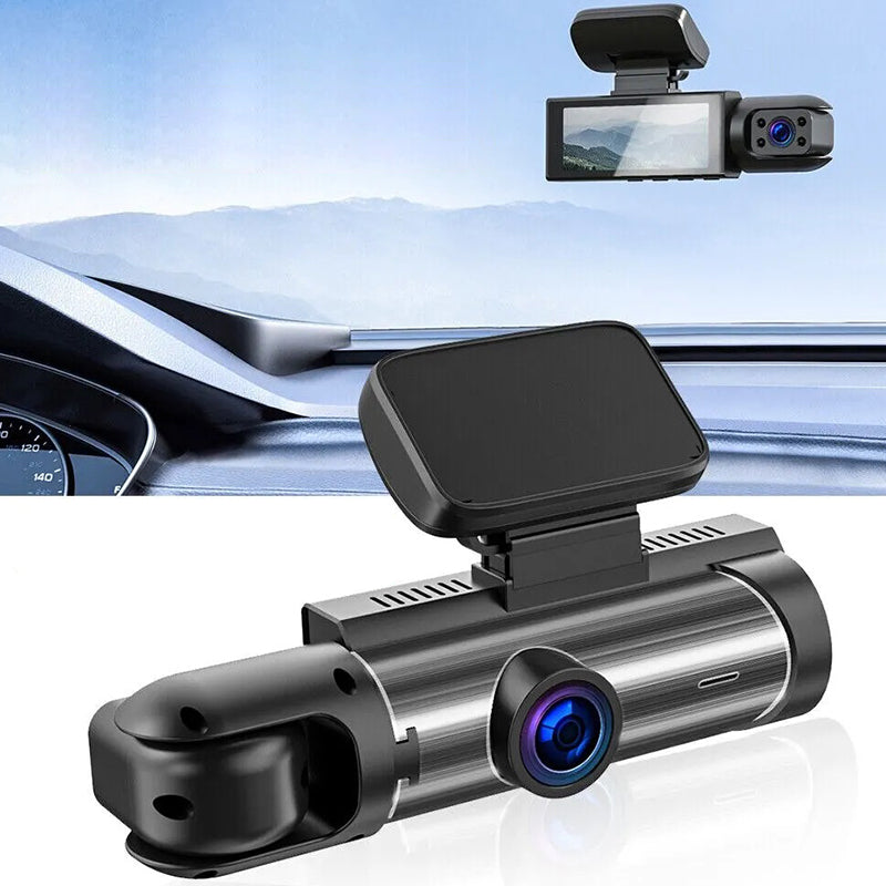 Dash cam with 170° wide-angle and 1080p dual lens