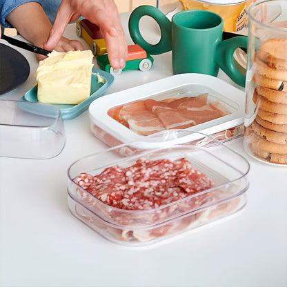 3 Layer Reusable Food Storage Containers with Lid Clear Fridge Crisper