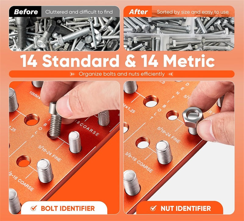 Schroefdraadcontrole voor moeren en bouten