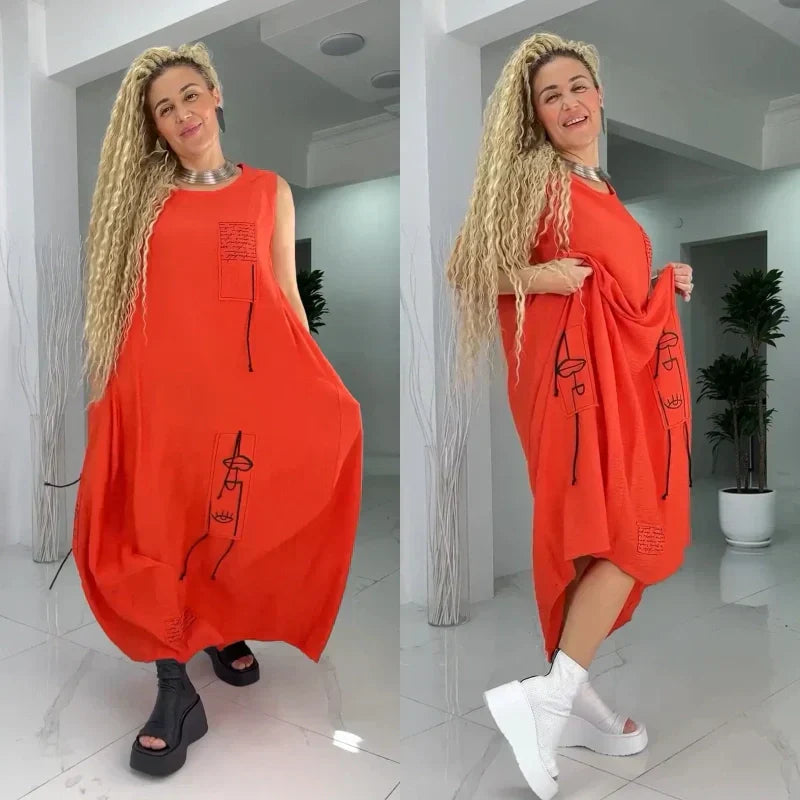 Casual mouwloze maxi jurk voor vrouwen in grotere maten