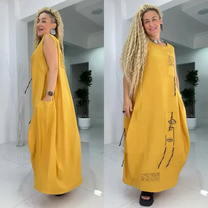 Casual mouwloze maxi jurk voor vrouwen in grotere maten