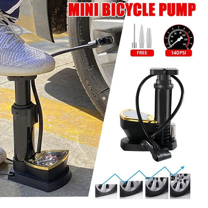 ✨Bicycle Air Pump with Pressure Gauge