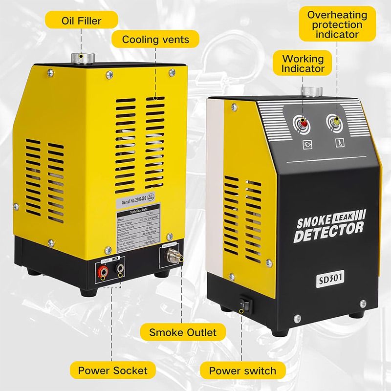 Auto rookmachine Lekdetector