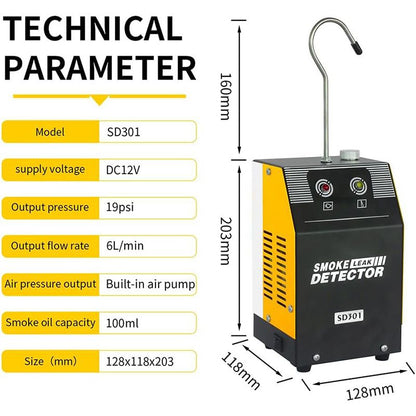 Auto rookmachine Lekdetector