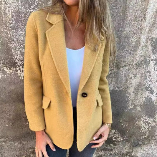 CASHMERE SOLID COLOR ENKELE KNOP SUIT JACKET