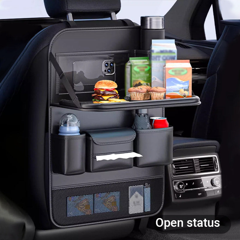 Car Backseat Organizer with Foldable Table Tray