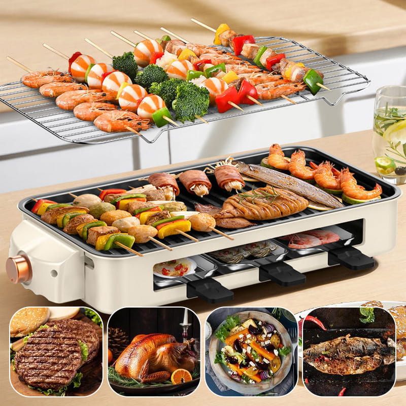 Large Capacity Detachable Multi-Function Smokeless Electric Grill