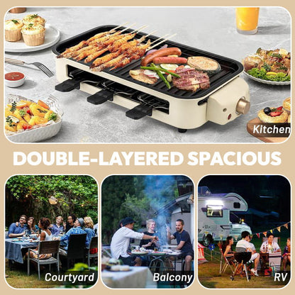 Large Capacity Detachable Multi-Function Smokeless Electric Grill