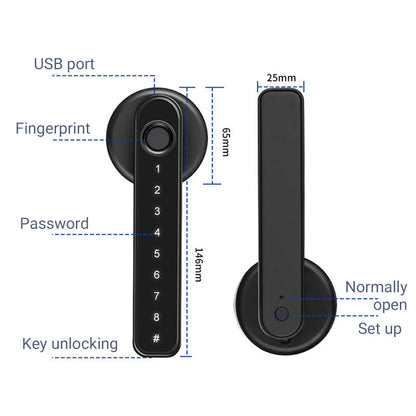 Gratis verzending🔥 Vingerafdruk Smart Door Lock Handle met Bluetooth APP controle