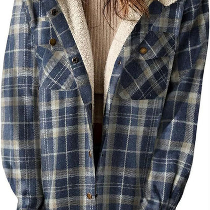 Women's Winter Trendy Plaid Hooded Jacket