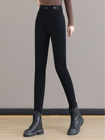 Warme Skinny Jeans met hoge taille en stretch voor vrouwen