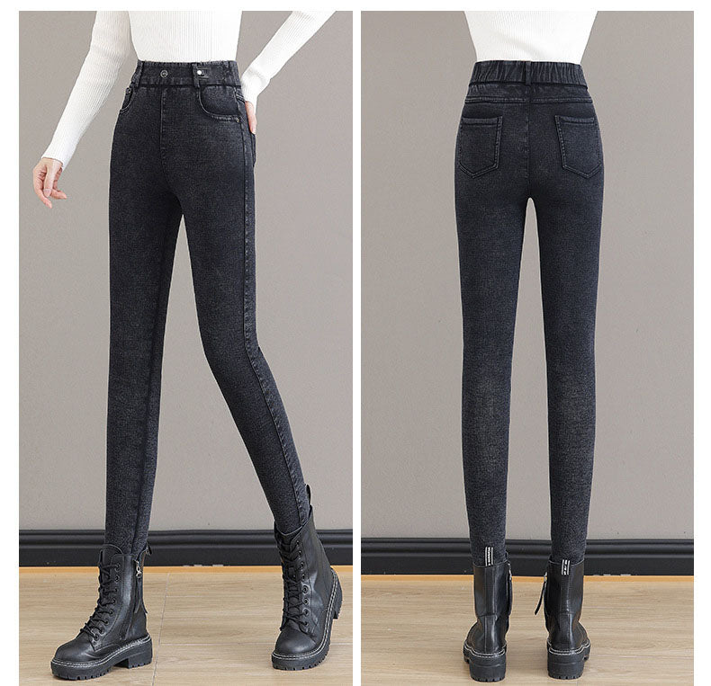 Warme Skinny Jeans met hoge taille en stretch voor vrouwen