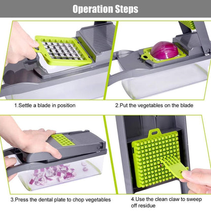 🎁 MOEDERDAG-UITVERKOOP 50% KORTING!!! 🧑‍🍳Multi-Knife™ | Multifunctionele groentesnijder | 16-delige set🥗