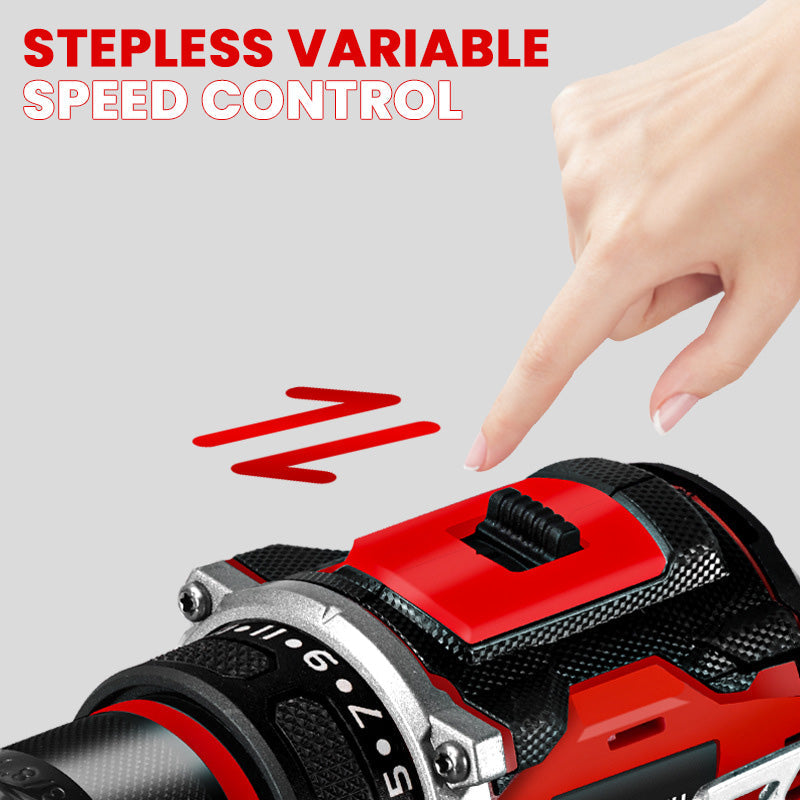 Borstelloze elektrische accuboormachine met batterij en oplader