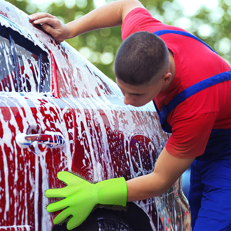 Double-sided five-finger car wash gloves