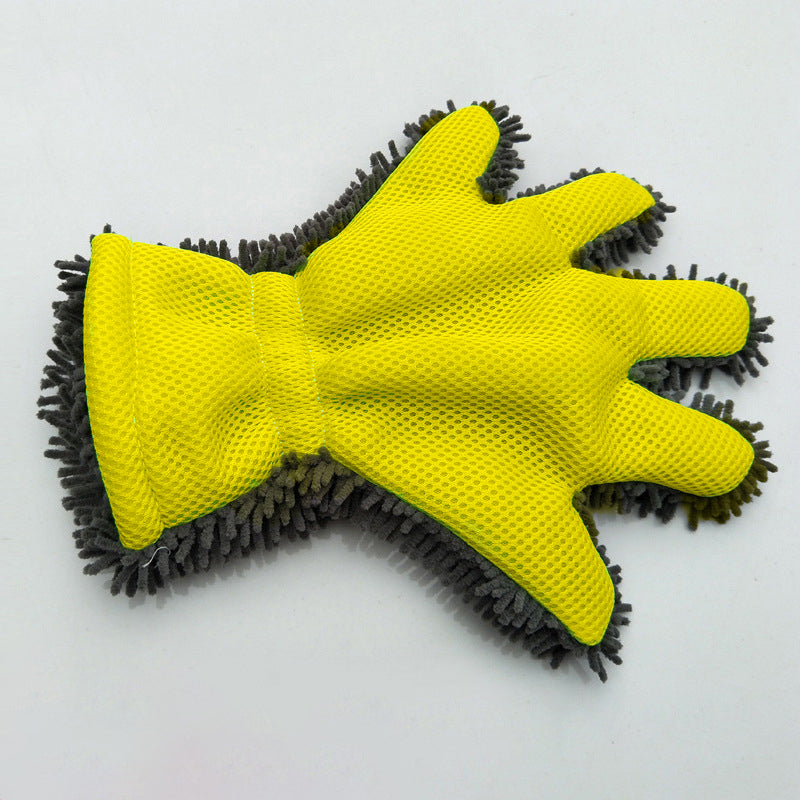 Double-sided five-finger car wash gloves