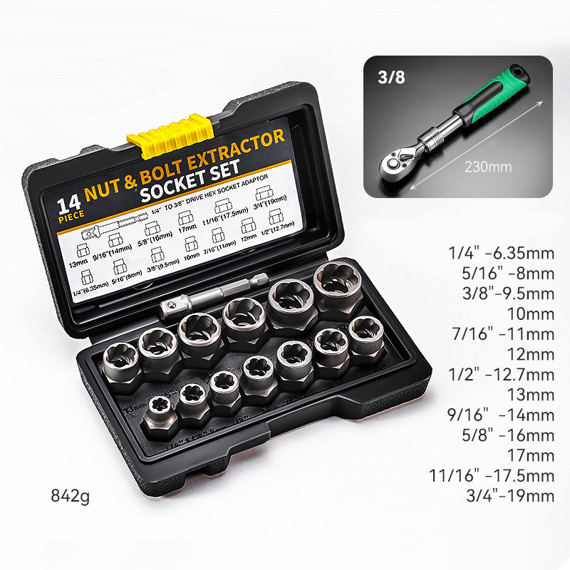 Beschadigde schroef- en boutuittrekset