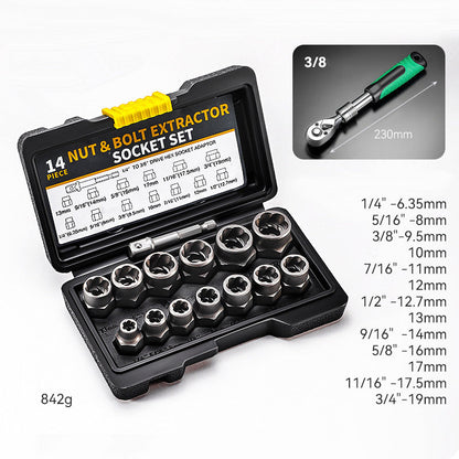 Beschadigde schroef- en boutuittrekset