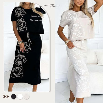 Casual T-shirt met bloemen en bustier voor dames
