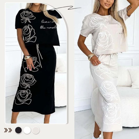 Casual T-shirt met bloemen en bustier voor dames