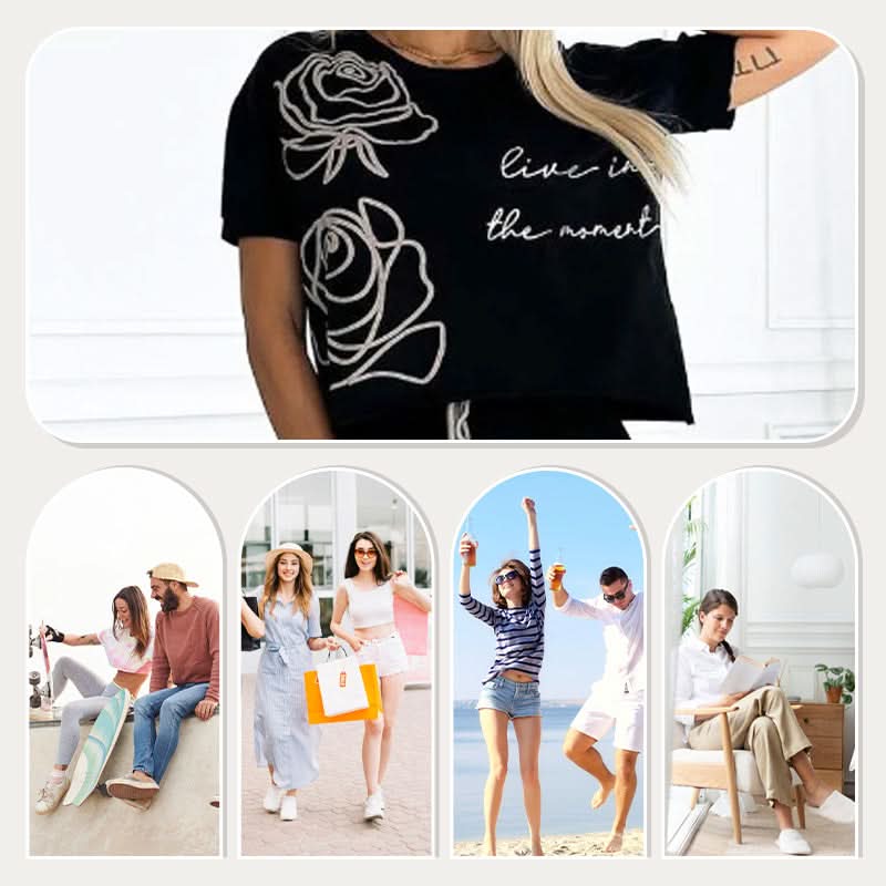 Casual T-shirt met bloemen en bustier voor dames
