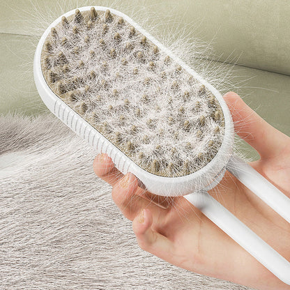 🐾💆 Multifunctionele Huisdier Massage Kam – 3-in-1 Met Sprayfunctie, Zachte Ronde Tanden & Draaibare Handgreep（Perfect voor Vachtverzorging & Relaxatie!）