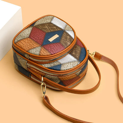 Vrouwen Vintage Crossbodytas met Geometrisch Patroon