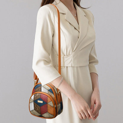 Vrouwen Vintage Crossbodytas met Geometrisch Patroon