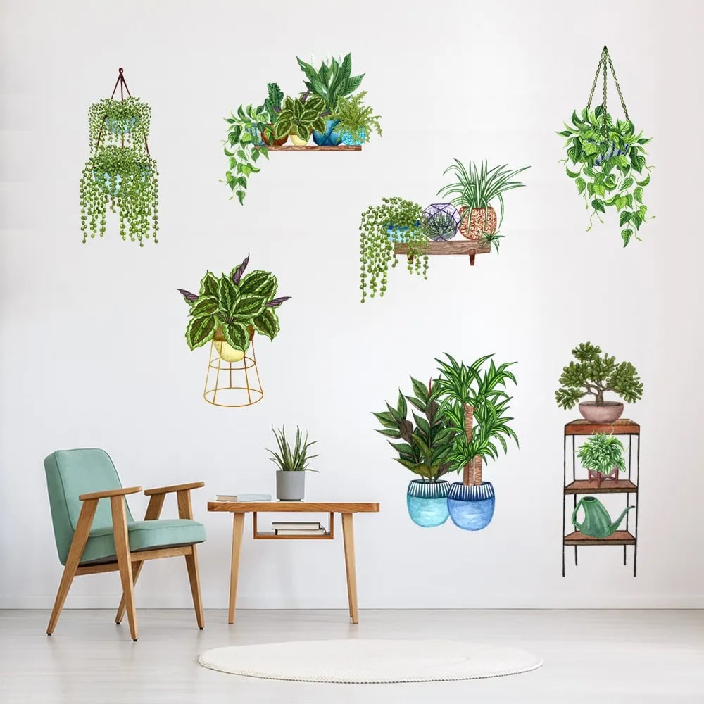 🌿💐3D Green Plant Wall Sticker
