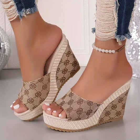 Women's Floral Open Toe Slip-On Sandals