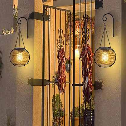 🌟Retro metalen lantaarns op zonne-energie