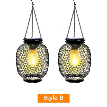 🌟Retro metalen lantaarns op zonne-energie