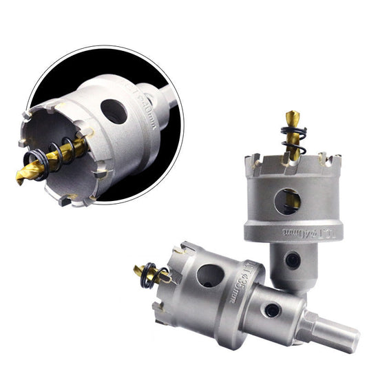 Gatzaagset voor metalen gaten met hardmetalen tandtips
