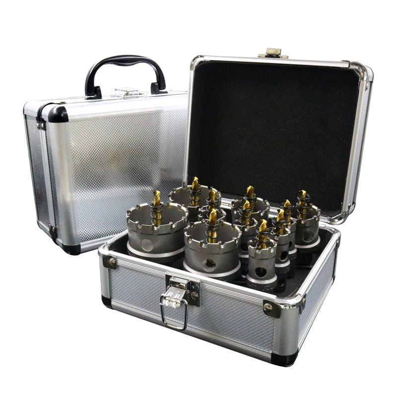 Gatzaagset voor metalen gaten met hardmetalen tandtips