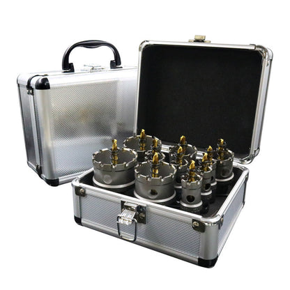 Gatzaagset voor metalen gaten met hardmetalen tandtips