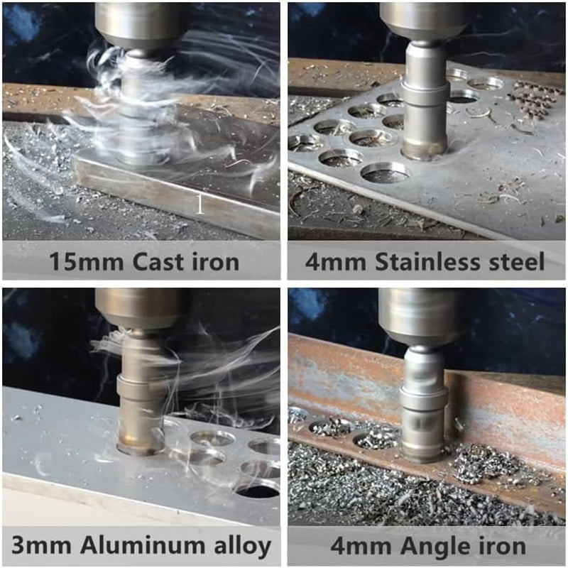 Gatzaagset voor metalen gaten met hardmetalen tandtips