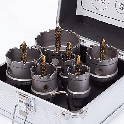 Gatzaagset voor metalen gaten met hardmetalen tandtips