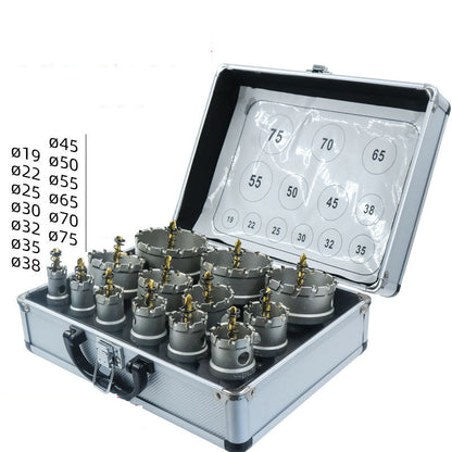 Gatzaagset voor metalen gaten met hardmetalen tandtips