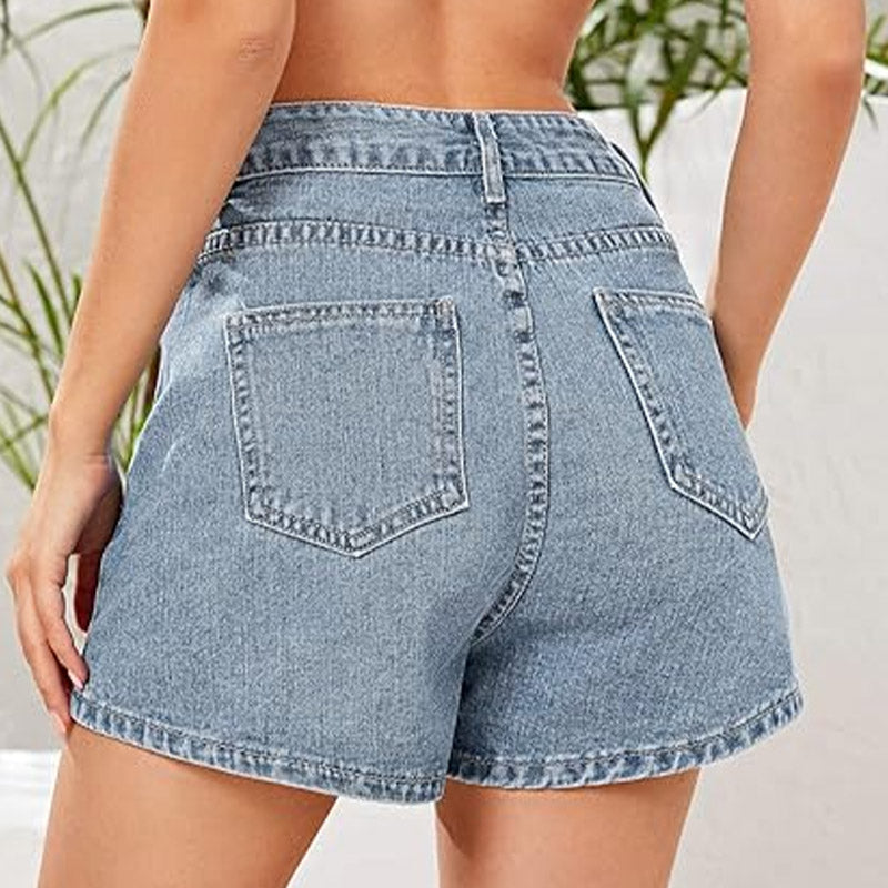 🩳 LIMITED-TIME 50% OFF! ✨ Women's High-Waist Denim Shorts – Loose Fit, 4 Pockets, 3 Colors ☀️