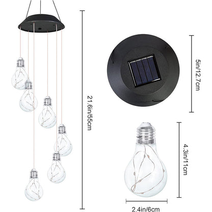 Kleurrijk LED windklokkenspel op zonne-energie