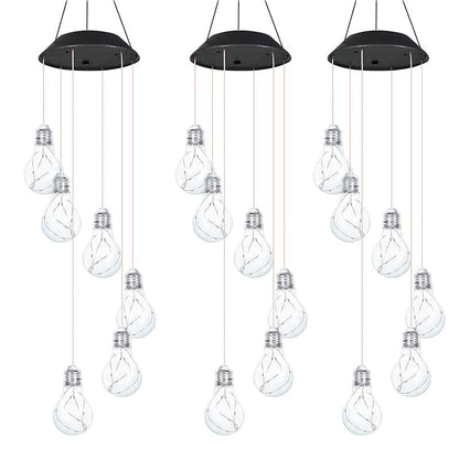 Kleurrijk LED windklokkenspel op zonne-energie