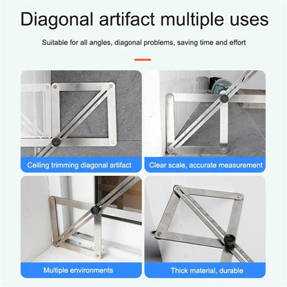 🔥 50% Korting! Multifunctionele Diagonale Liniaal – Precisie voor Houtbewerking