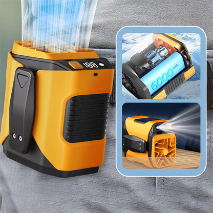 🏖️Sale For 50% OFF🌀6000mAh Multifuntion Waist Fan with 100 Speeds & Flashlight🌬️⚡
