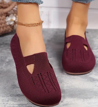 Vrouwen Wandelen Comfortabele Ademend Knit Flats Schoenen